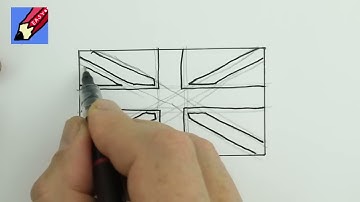 how to draw the British Flag RealEasy - Union Jack