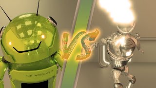 Android vs Apple (IOS) - The Animation (fight)