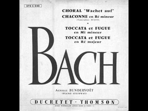 AGNELLE BUNDERVOET plays BACH/BUSONI Choral "Wachet auf..." BWV 645 (1954)