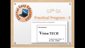 TN 12th CA practical program -3 Creating visiting card