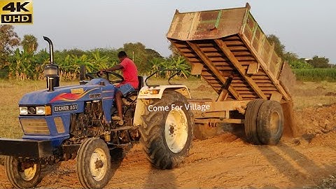 Eicher 551Range power plus tractor with loaded trolley pulling | John Deere tractor power | #CFV |