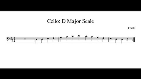 D Major Scale (1 Octave) for Cello