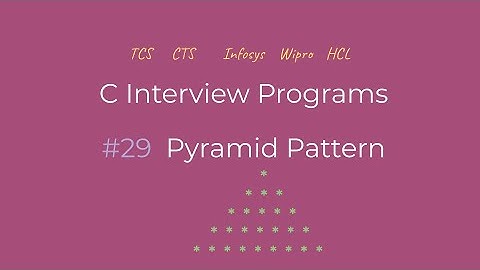 Pyramid Pattern Printing(Tamil) | C Interview Programs | Logic First Tamil