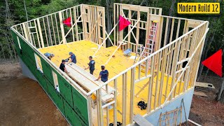 modern home build | 12 | exterior wall framing complete