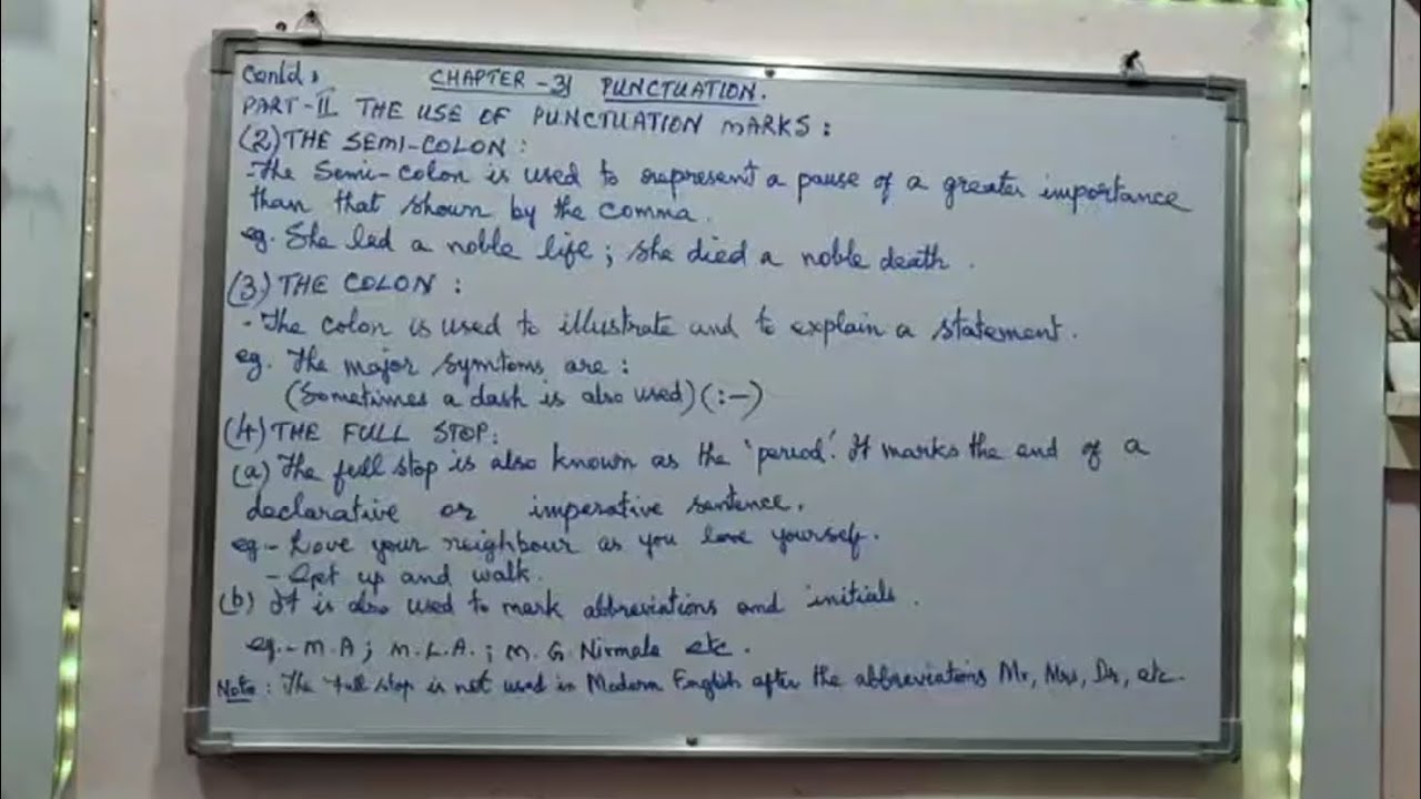 Contd. Chapter: 31 - Punctuation - Part II - Usage - YouTube