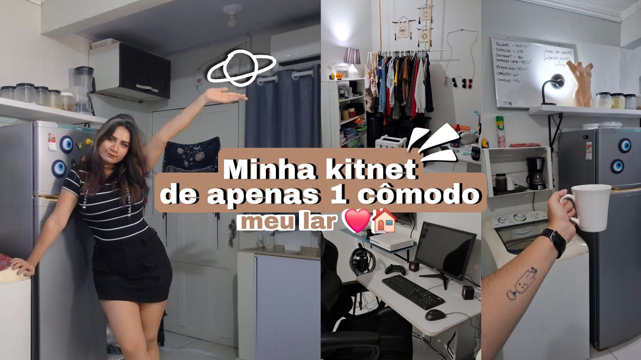 TOUR PELA MINHA KITNET de apenas 1 cômodo morando sozinha