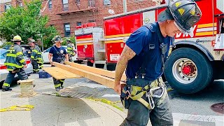 FDNY BOX 7851 - FDNY OPERATING AT 4TH ALARM FIRE WITH PARTIAL COLLAPSE ON 41ST AVE. IN EAST ELMHURST