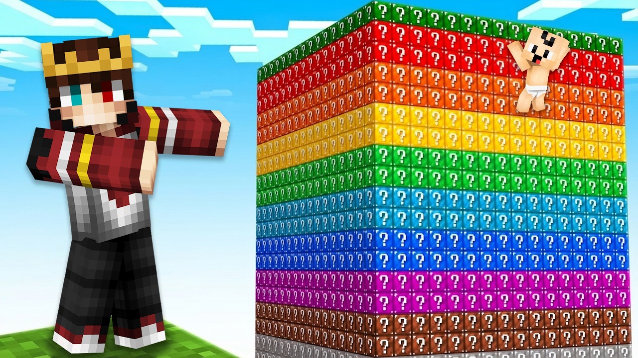 MİNİK BEBEK İLE KULE ŞANS BLOKLARI - Minecraft