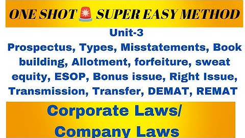 Corporate Laws Unit -3 with Notes ||  highly important questions| extremely simplified 🤗 2023
