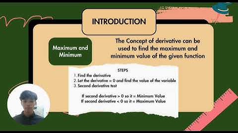 MAT183 VIDEO ASSIGNMENT : APPLICATION OF DIFFERENTIATION (APPLIED MAXIMUM AND MINIMUM)