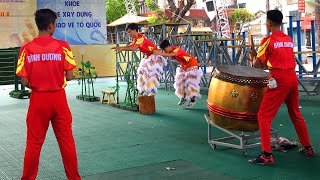 Lion dance without Costume by Binh Duong | true faces of lion dancers | Van Lang park 2024