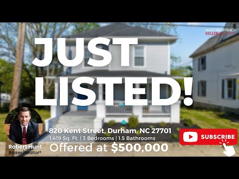 820 Kent Street, Durham, NC home video tour