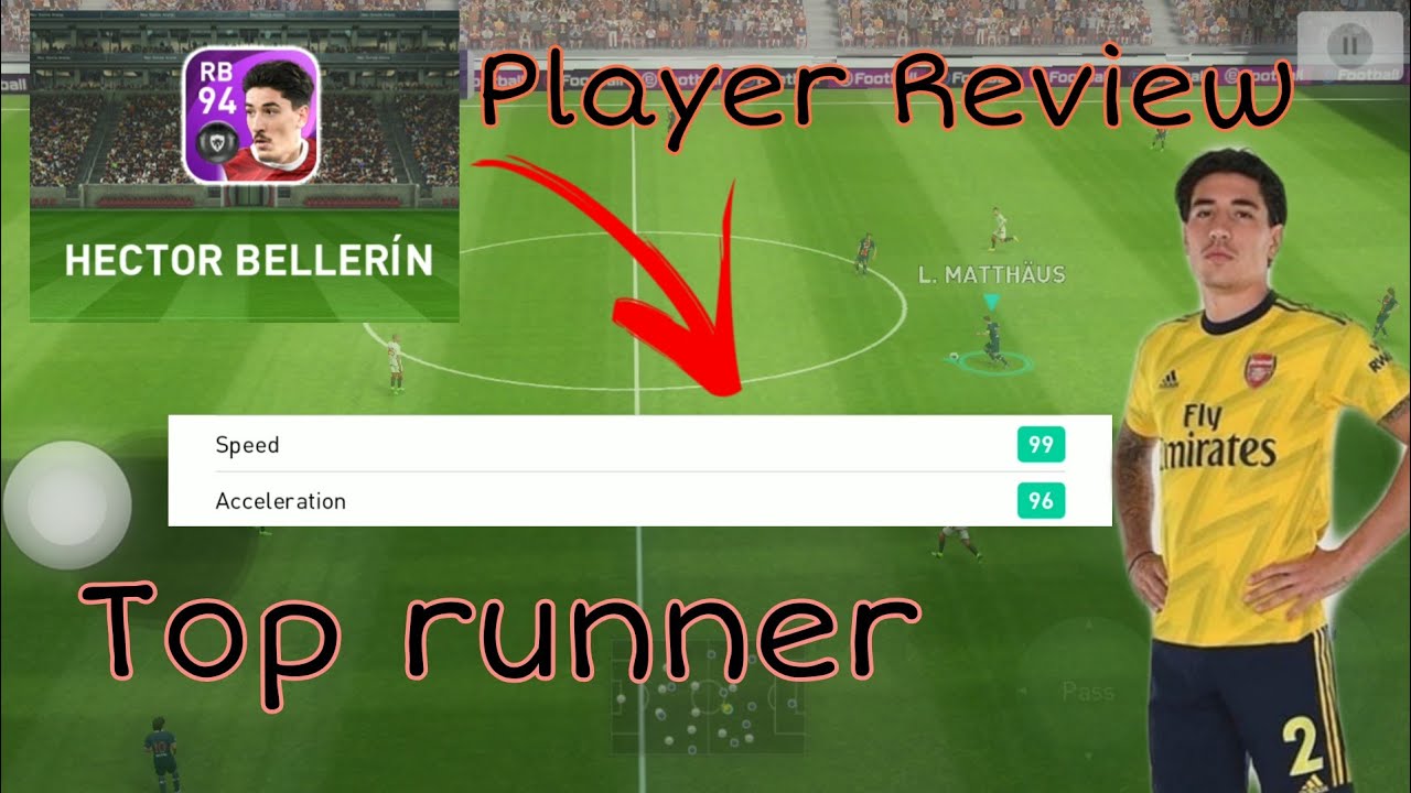 Hector Bellerin Review | pes 2021 mobile hector bellerin | top speed defender | WeRez Pes