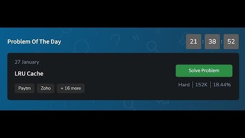 LRU Cache | GeeksforGeeks POTD 27 January 2025 | potd solution