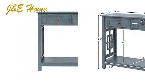 Console Table with 2 Drawers and Bottom Shelf, Entryway Accent Sofa Table