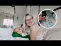 we're finally back + Baby’s first bath + one month photos!