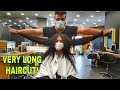 VERY LONG HAIRCUT / ASMR HAIRCUT REAL BARBER SOUND / TRENDY HAIR DESING / AMAZING HAIR