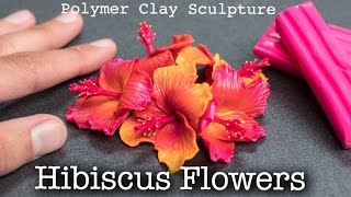 How to Sculpt Hibiscus Flowers // Polymer Clay Tutorial