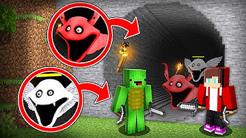 JJ and Mikey Found ANGEL & DEVIL HUNGRY WORM TUNNEL in Minecraft Challenge - Maizen
