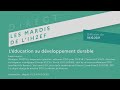 Mardis de lih2ef  lducation au dveloppement durable