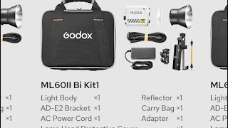godox ml60 ii bi kit 70w bicolor cob led light with dual f970 battery handle ac power adaptor case