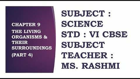 SVM CBSE || STD VI || SCIENCE || CHAPTER 9 || THE LIVING ORGANISMS AND  THEIR SURROUNDINGS || PART 4