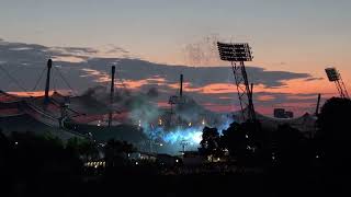 RAMMSTEIN Du hast - fireworks seen from outside Olympiastadion in München 10 June 2023
