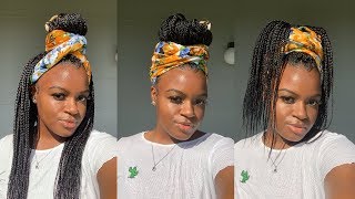 HOW TO: HEAD SCARF WITH CROTCHET BRAIDS| 3 STYLES 1 SCARF