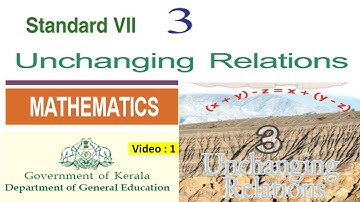 Class 7 Maths Chapter 3 - Unchanging Relations - Kerala SCERT KITE VICTERS Mathematics - Part 1