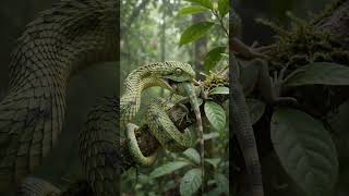 Эта змея выглядит как дракон 😳🐍 Древесная гадюка #animals #facts