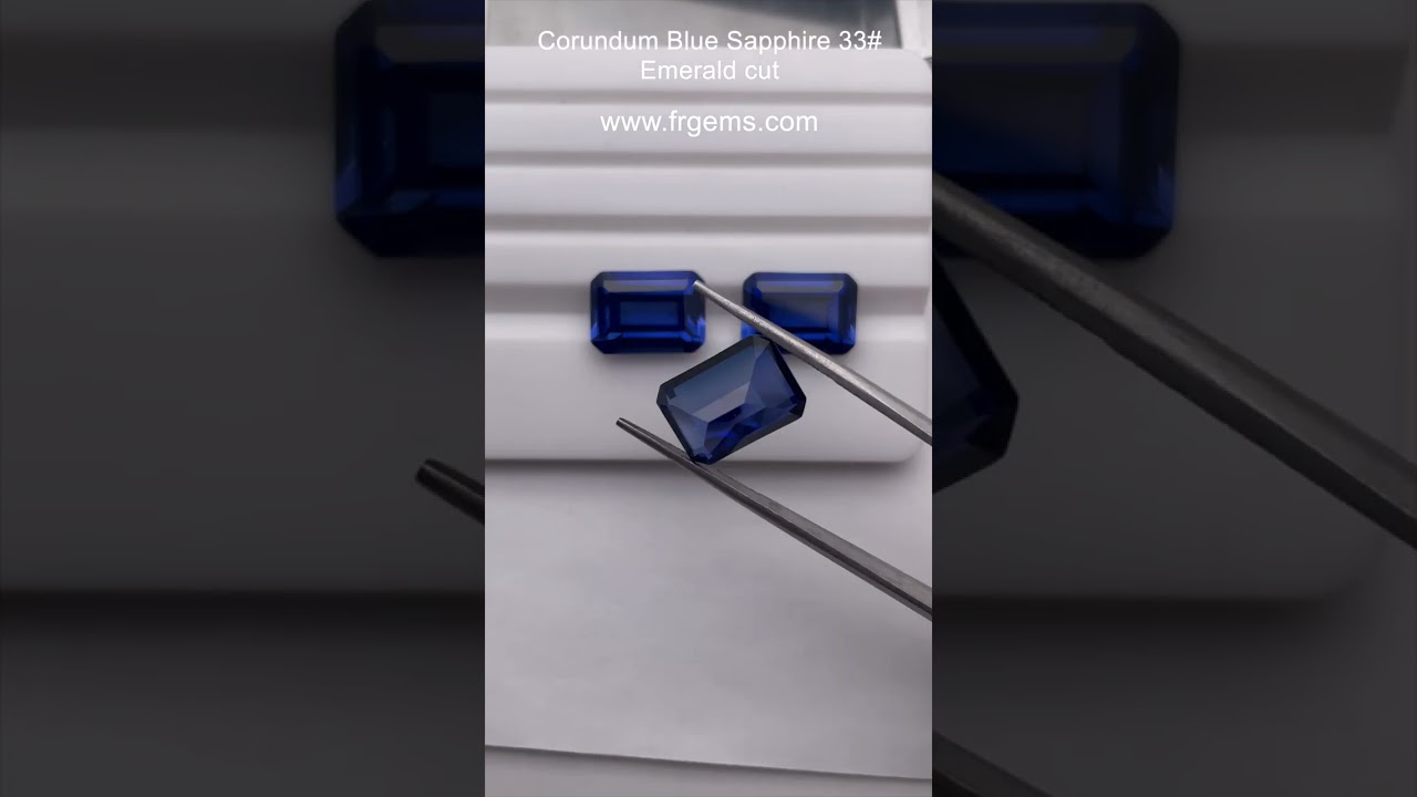 Synthetic Blue sapphire Light color Corundum 33# emerald cut Gemstones wholesale #bluesapphire
