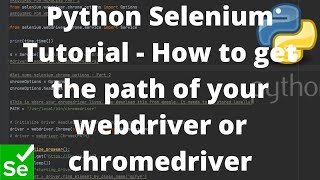 python selenium tutorial - how to get the path of your webdriver or chromedriver