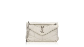 Saint Laurent Lambskin Monogram Loulou Puffer Small Shoulder Bag Crema Soft screenshot 5