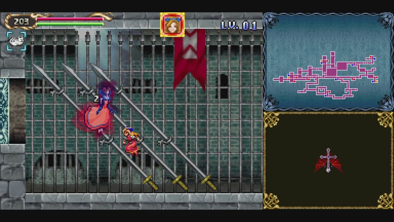 Castlevania: Portrait of Ruin- Stella  [Maria, Max Lvl 1, No Subweapons, No Damage]