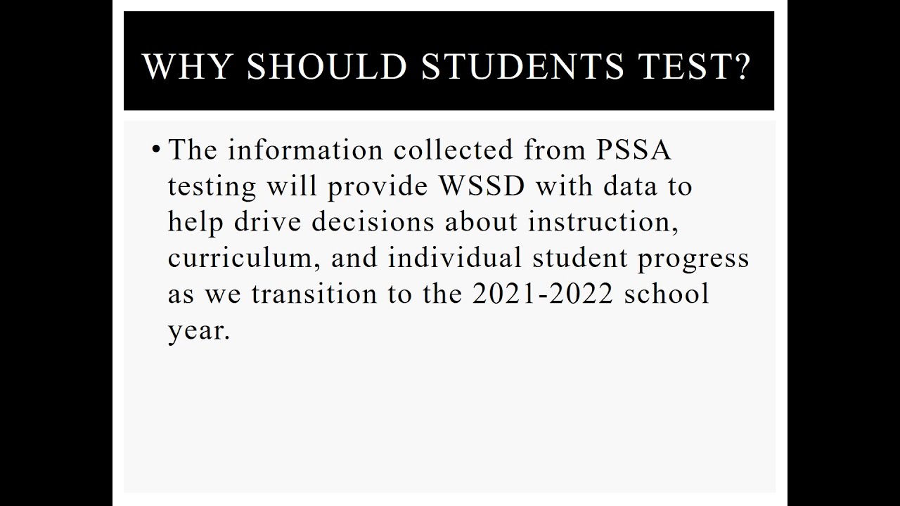 PSSA Testing 2021 Updates and Information YouTube