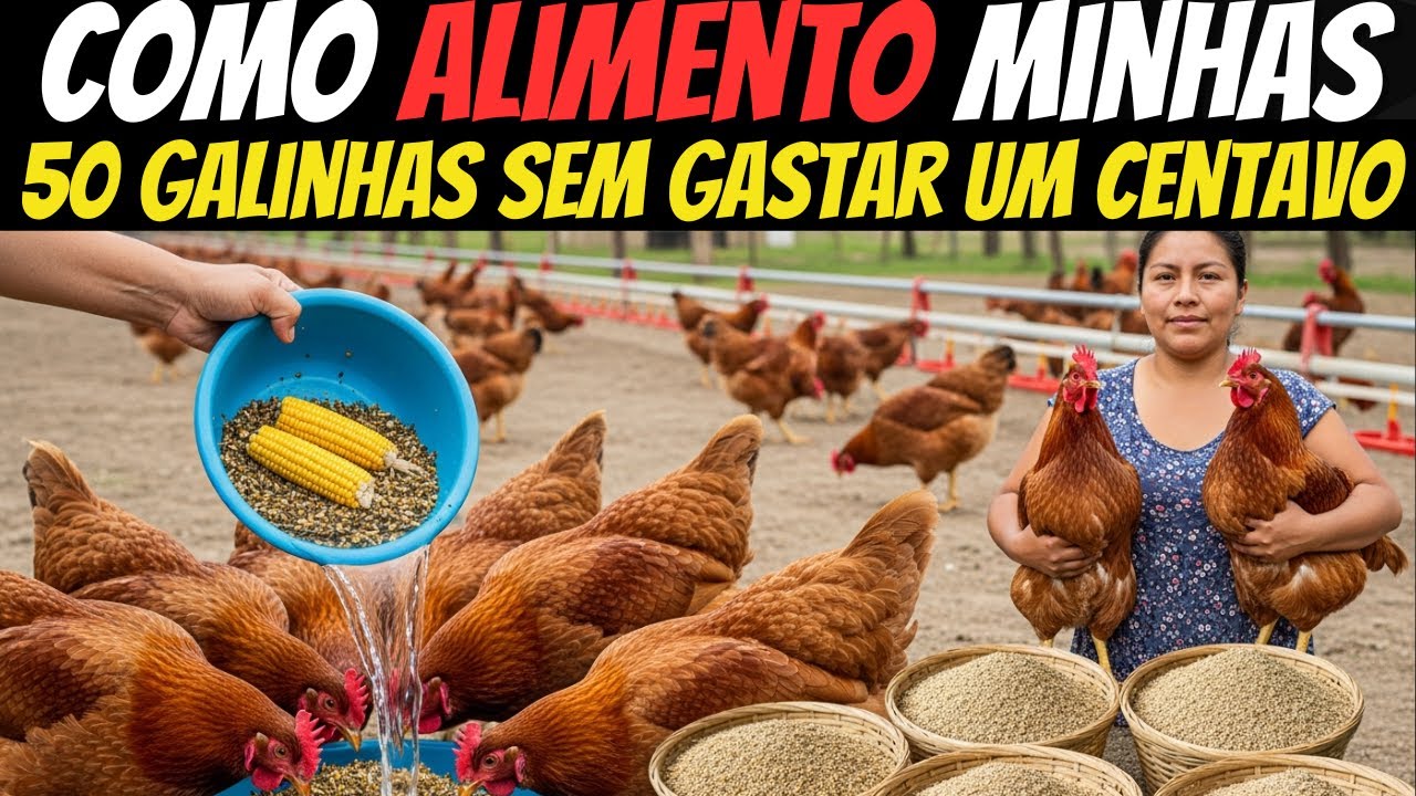 Da pobreza à riqueza  Como alimento minhas 50 galinhas sem gastar um centavo