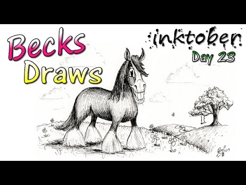 How to Draw a Happy Shire Horse