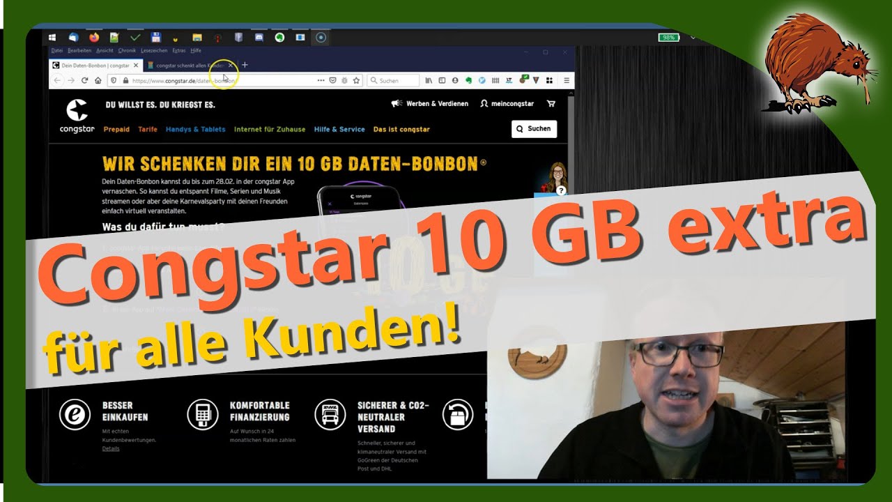 Update Congstar - 10 GB Datenvolumen kostenlos für 31 Tage