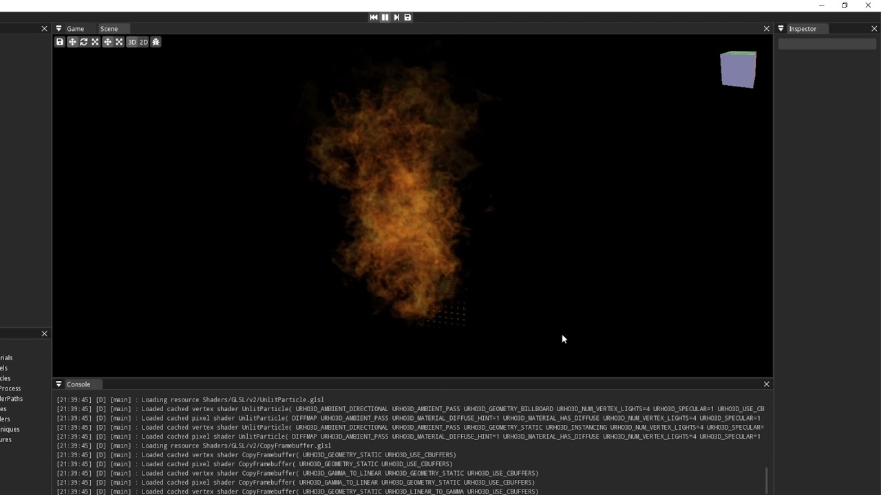 Flame effect with new Urho3D RBFX particle system