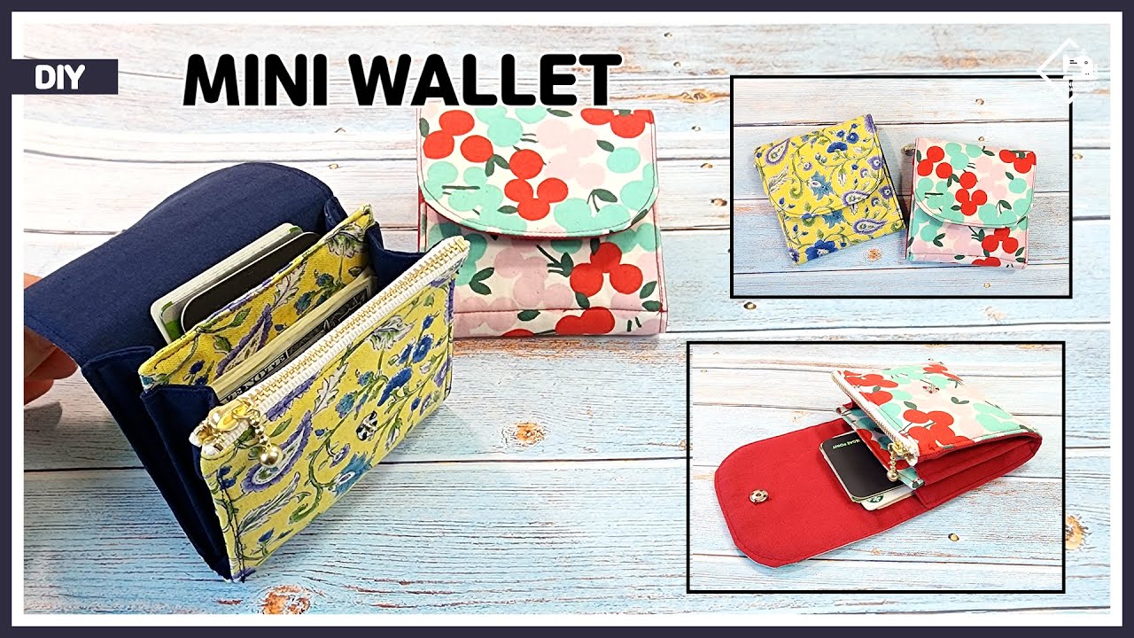 DIY Simple Card & Coin Purse / Mini Wallet / easy sewing tutorial ...