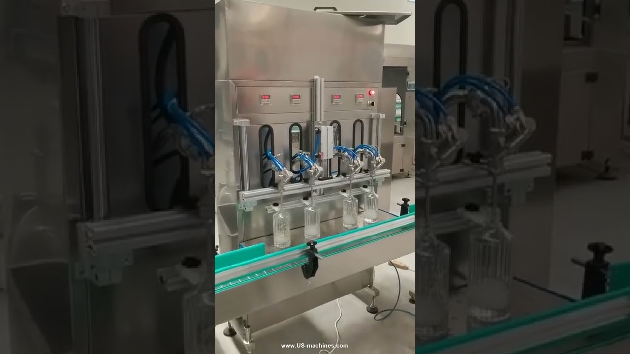 Semi automatic 4 nozzles vertical type liquid filling machine 4 heads filling line