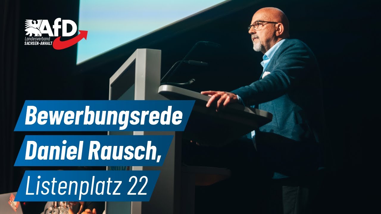Dan Rausch Landesparteitag in Magdeburg - Rede Daniel Rausch - YouTube