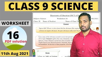 Science Worksheet 16 Class 9 (11/8/2021) English Medium | Worksheet 16 Science Class 9 | Ramesh Sir