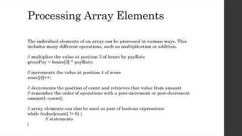 Processing Array Elements