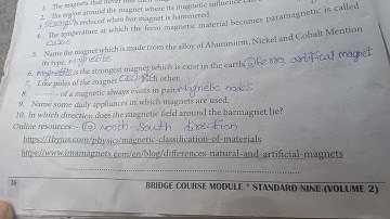 9th standard bridge course book science Day 4-8 answer