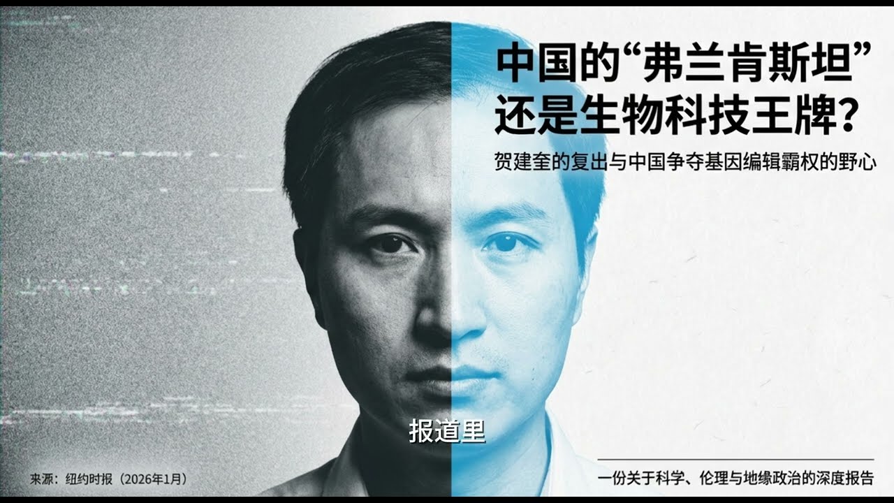 贺建奎对自己过往的行为毫无悔意：中国的基因编辑产业将如同电动汽一样在全球占据主导地位|明镜科技