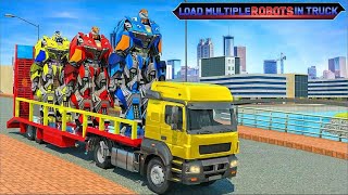 F1 Car Robot Transform Truck Transportation Game 2020 - Ship Truck Transport - Android Gameplay screenshot 5