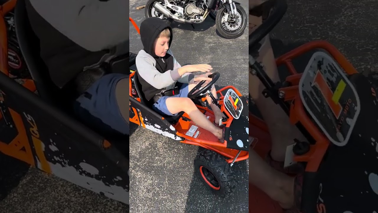 Nine-year-old fits perfect in a Kayo go kart. ￼ - YouTube