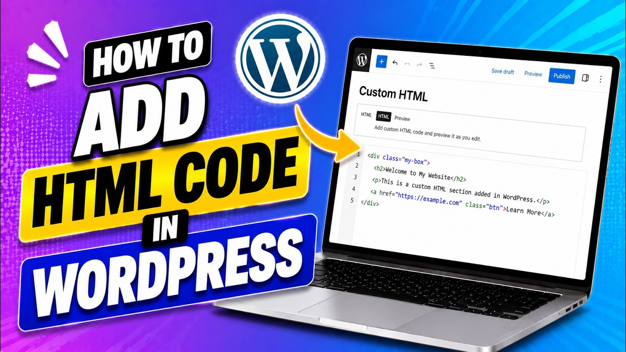 How To Add HTML Code In WordPress (2026 Method) - YouTube