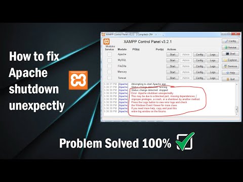 How to Fix Error: Apache Shutdown unexpectedly in XAMPP | 2021